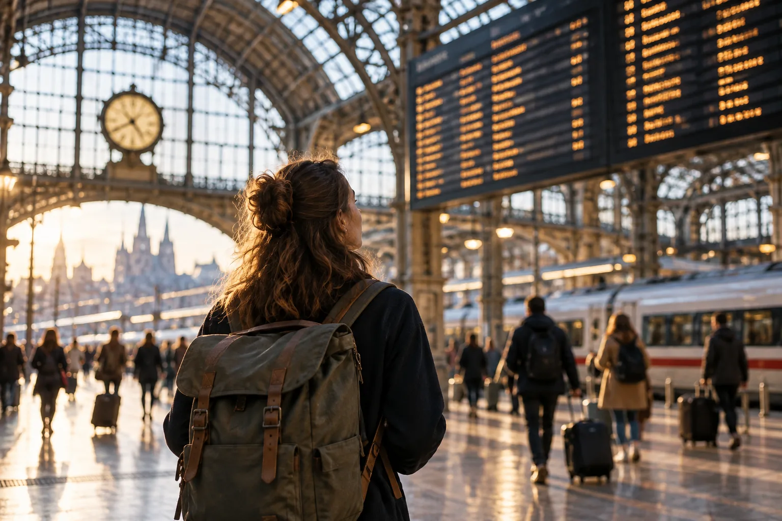A student setting out on an international journey
